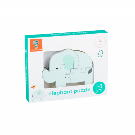 Noutati si reduceri - Puzzle elefant din lemn, Orange Tree Toys