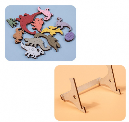 Puzzle incastru 3D de logica, Tigru, lemn, 3 ani+, Edujucarii [5]