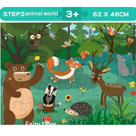 Puzzle jumbo de podea, TISsun, Animale din padure, 35 piese, 60 x 44 cm [3]