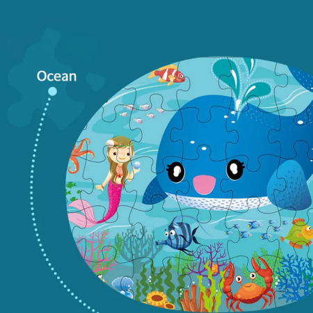 Puzzle jumbo de podea, TISsun, puzzle lumea oceanului, 35 de piese, 60 x 44 [2]