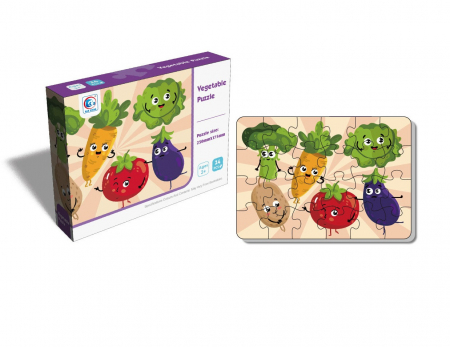 Jucarii si jocuri educative - Puzzle Legume, Joc Educativ, 24 de Piese, 3 ani+