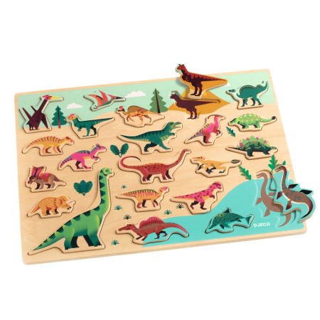 Puzzle lemn Dinozauri, Djeco [3]