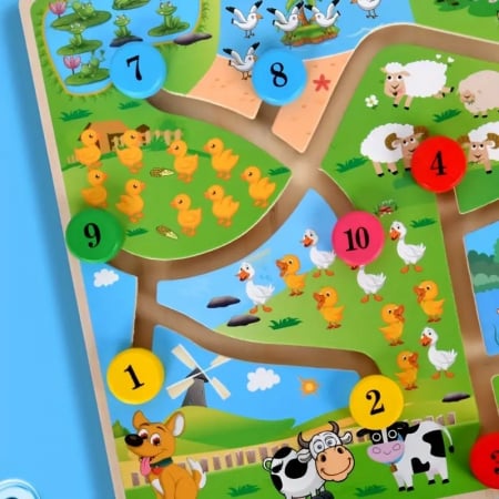 Puzzle Lemn Labirint in format 3D, Montessori, Multimi si numere, Edujucarii, 3 ani+ [5]