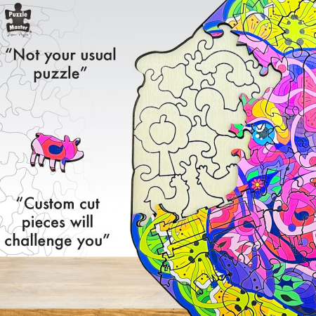 Puzzle lemn Porc [4]