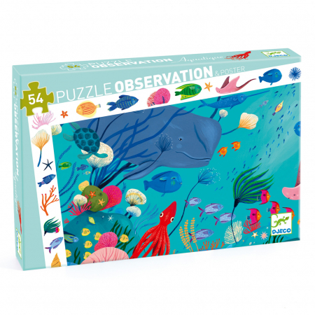 Puzzle - Puzzle observatie Acvatic, Djeco