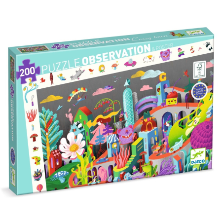 Puzzle observatie Nebunia din oras, Djeco [0]
