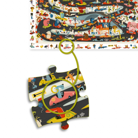 Puzzle observatie Raliul masinilor, Djeco [7]