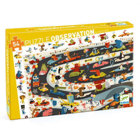 Puzzle observatie Raliul masinilor, Djeco [1]