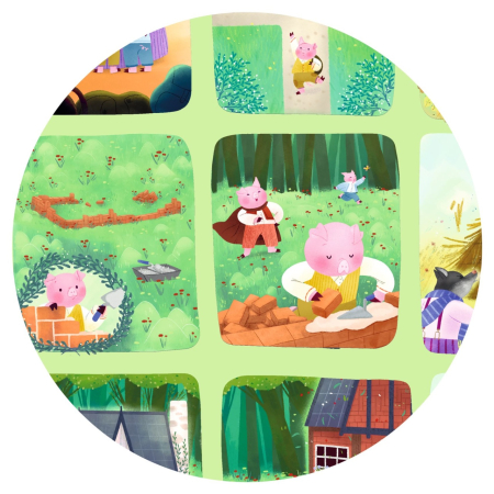 Puzzle poveste Cei trei purcelusi, Djeco [7]