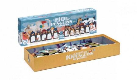 Noutati si reduceri - Puzzle progresiv 1,2,3..10 pinguini, Londji