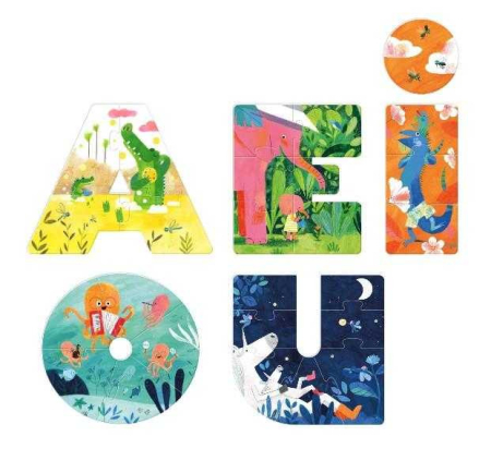 Puzzle progresiv vocale AEIOU, Londji [1]