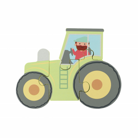 Noutati si reduceri - Puzzle tractor din lemn, Orange Tree Toys