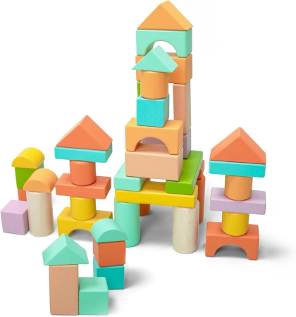 Noutati si reduceri - Set 100 cuburi din lemn, UMU Toys