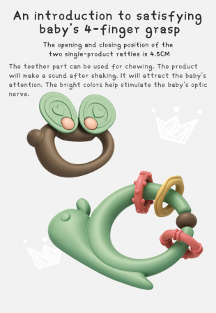 Set 13 piese jucarii zornaitoare pentru bebelusi, jucarii pentru dentitie, cutie de transport in forma de balena, 0 luni, Edujucarii - Ibi-irn [10]