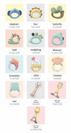 Set 13 piese jucarii zornaitoare pentru bebelusi, jucarii pentru dentitie, cutie de transport in forma de balena, 0 luni, Edujucarii - Ibi-irn [1]