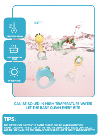 Set 13 piese jucarii zornaitoare pentru bebelusi, jucarii pentru dentitie, cutie de transport in forma de balena, 0 luni, Edujucarii - Ibi-irn [6]