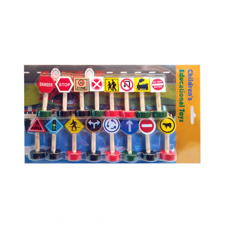Set 16 Semne de Circulatie, Educational Toys, lemn, multicolor, 7 cm [1]