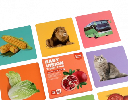 Set 20 carduri stimulare vizuala bebe, Color interactive, 12 – 36 luni, EduJucarii [2]