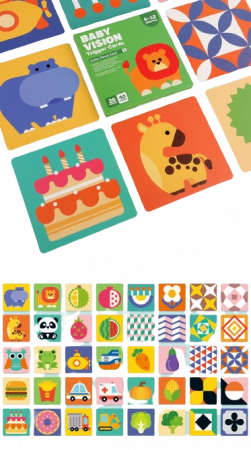 Set 20 carduri stimulare vizuala bebe, Color, 6 – 12 luni, EduJucarii [2]