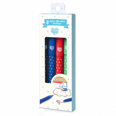 Rechizite Creative - Set 4 pixuri cu radiera, Djeco