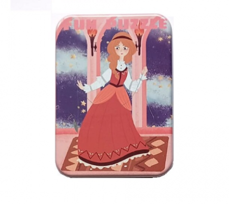 Set 5 Puzzles pentru incepatori, Diferite Nivele de Complexitate, Cutie Metalica, Printese, Zane si Sirene , 3 ani + [7]