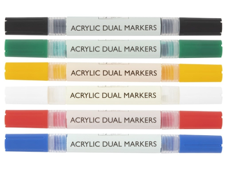 Set 6 markere acrilice, cu varf dublu, pentru toate suprafetele, Art Sensations, Nassau [2]