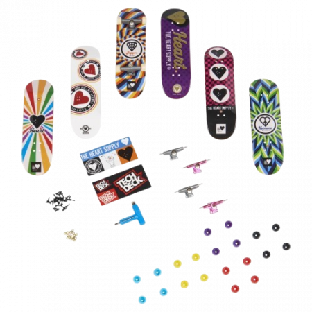 Set 6 mini placi skateboard, Tech Deck, Sk8Shop Bonus Pack, The Heart Supply,  6 ani+ [1]