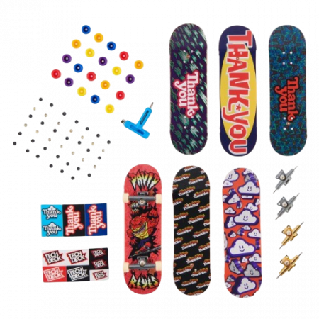 Set 6 mini placi skateboard, Tech Deck, Sk8Shop Bonus Pack, Thank you,  6 ani+ [1]