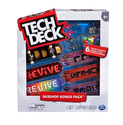 Set 6 mini placi skateboard, Tech Deck, Sk8Shop Bonus Pack, Revive,  6 ani+ [0]