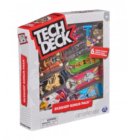 Set 6 mini placi skateboard, Tech Deck, Sk8Shop Bonus Pack, Finesse,  6 ani+ [0]