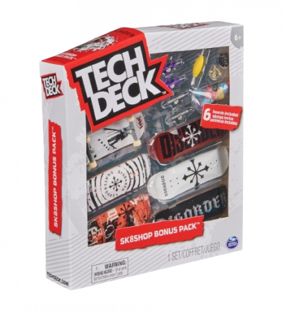 Jucarii antistres - Set 6 mini placi skateboard, Tech Deck, Sk8Shop Bonus Pack, Disorder,  6 ani+