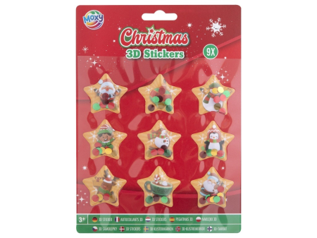 Noutati si reduceri - Set abtibilduri 3D stelute Craciun