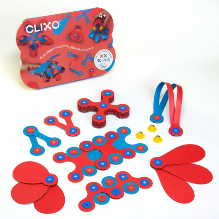 Noutati si reduceri - Set Clixo de construit cu magnet, Itsy pack Flamingo-Turquoise 30