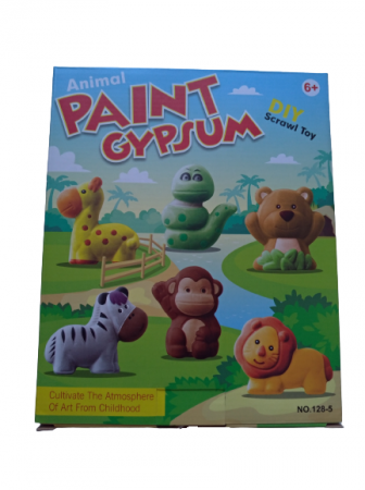 Set creativ de pictat figurine pe gips, Animale salbatice, 6 piese [0]