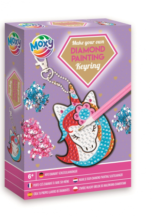 Noutati si reduceri - Set creativ DIY, Creeaza propriul breloc cu strasuri, Diamond Paint, Grafix(Unicorn) Unicorn