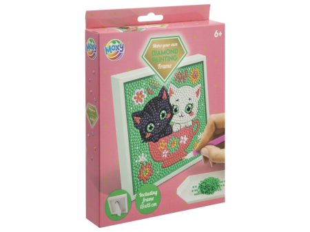 Noutati si reduceri - Set creativ DIY, Creeaza propriul tablou cu diamante, Moxy(Pisicute) Pisicute