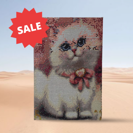 Set creativ goblen cu diamante pentru copii, 5D, Pisicuta, 21 x 31 cm, Multicolor [4]