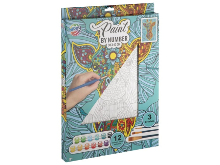 Noutati si reduceri - Set creativ, Picteaza pe numere, Canvas Girafa