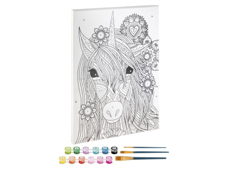 Set creativ, Picteaza pe numere, Canvas Unicorn, Grafix [2]