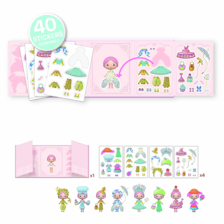 Set cu abtibilduri repozitionabile Miss Lilypink, Djeco [4]