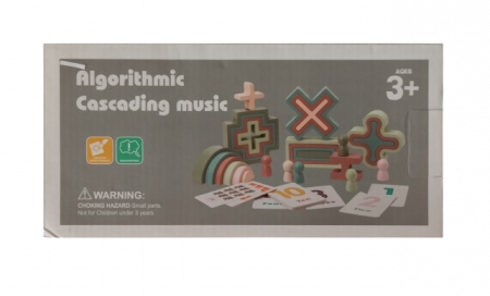 Set de 28 de piese din lemn, blocuri de constructie pentru Prescolari, Jucarii pentru dezvoltare timpurie, Educatie Montessori, Algorithmic Cascading music, 3 ani +, Edujucarii [11]