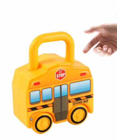 Set de 6  Lacate Masini cu Numere si 6 chei, Ambulanta, Politie, Autobuz Scolar, Camion cu Inghetata si Camion cu ceai,  Jucarie Educativa, Edujucarii [2]