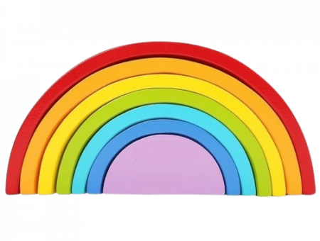 Set de 7 de piese din lemn, curcubeu, blocuri de constructie Prescolari, Jucarii pentru dezvoltare timpurie, Educatie Montessori, 18 luni+, Edujucarii [1]
