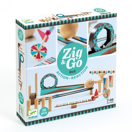 Seturi de constructie - Set de constructie trasee Zig & Go Roll 28 piese, Djeco