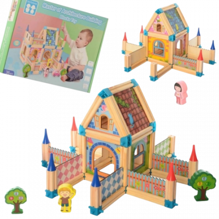 Set de construit din lemn, Casa, castel, 128 piese, 3 ani [1]
