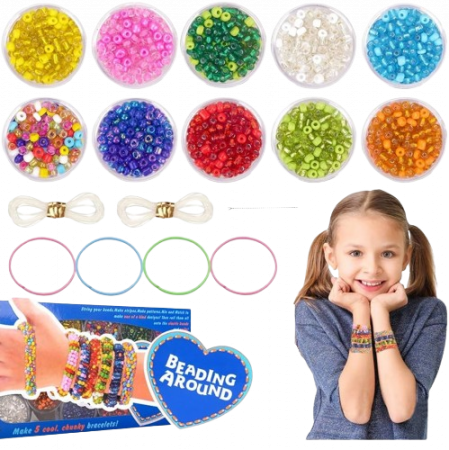 Set joc creativ, creeaza bratari, 10 cutii cu margele si accesorii, Beading Around, + 8 ani [7]