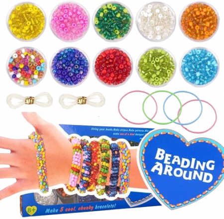 Set joc creativ, creeaza bratari, 10 cutii cu margele si accesorii, Beading Around, + 8 ani [1]