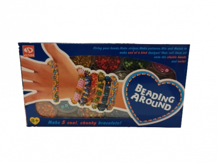 Frumusete, bijuterii si accesorii fetite - Set joc creativ, creeaza bratari, 10 cutii cu margele si accesorii, Beading Around, + 8 ani