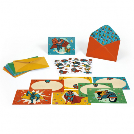 Set de invitatii Supereroi, Djeco [2]