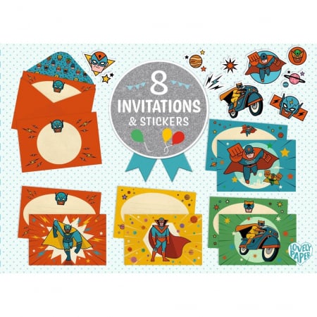 Set de invitatii Supereroi, Djeco [1]